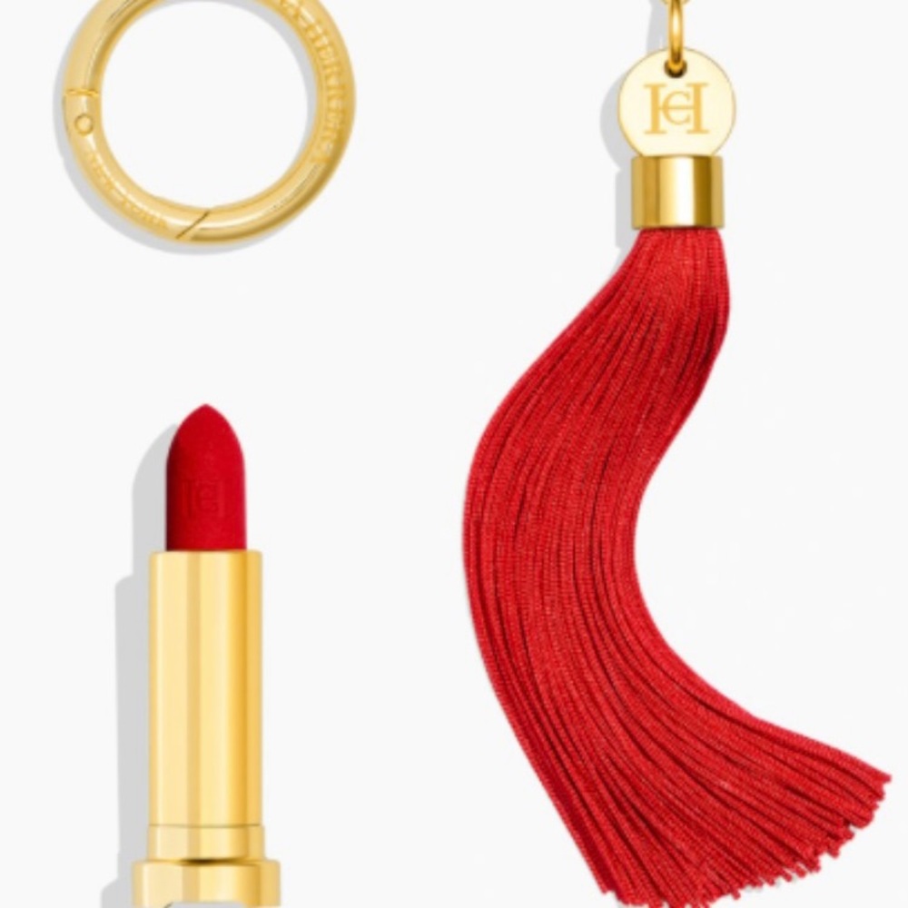 Carolina Herrera Red and Gold Key Holder Set